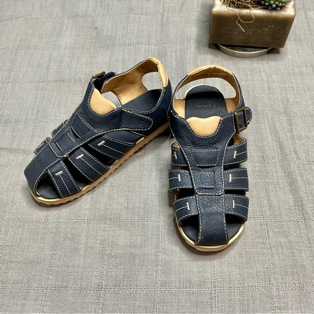UGG Danial Toddler Fisherman Sandals Navy Closed Toe Size 12